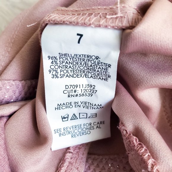 Short-Sleeve Glittery Pink Dress NWOT Size 7 - Picture 8 of 9